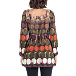 24/7 Comfort Apparel Womens Square Neck Long Sleeve Tunic Top