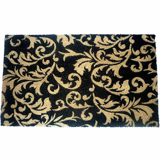 Gold Scroll Leaves Rectangle Doormat - 18"X30"