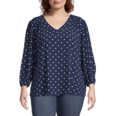 jcpenney polka dot blouse