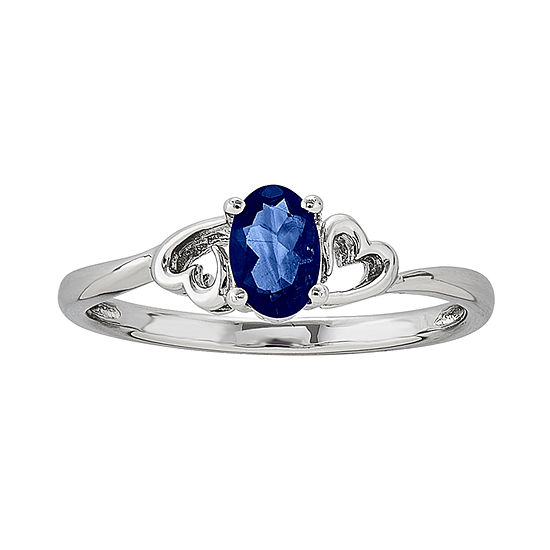 Womens Lab Created Blue Sapphire Sterling Silver Solitaire Cocktail Ring