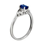 Womens Lab Created Blue Sapphire Sterling Silver Solitaire Cocktail Ring