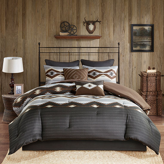 Woolrich Bitter Creek Oversized Comforter Set Color Grey Brown