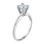 Womens 1 CT. T.W. Genuine White Diamond 14K White Gold Solitaire Engagement Ring