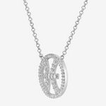 Pisces Womens Cubic Zirconia Sterling Silver Round Pendant Necklace