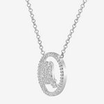 Scorpio Womens Cubic Zirconia Sterling Silver Round Pendant Necklace