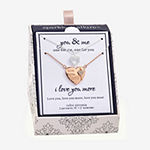 Sparkle Allure You & Me 2-pc. Cubic Zirconia 14K Gold Over Brass Pure 16 Inch Link Heart Necklace Set
