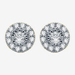 1 CT. T.W. Genuine White Diamond 10K Gold 9.7mm Stud Earrings