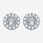 1 CT. T.W. Genuine White Diamond 10K White Gold 10.2mm Stud Earrings