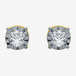 1/5 CT. T.W. Genuine White Diamond 10K Gold 5.3mm Stud Earrings
