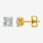 1/6 CT. T.W. Genuine White Diamond 14K Gold Over Silver 5.6mm Stud Earrings