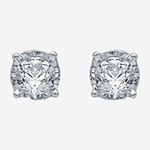 1/5 CT. T.W. Genuine White Diamond 10K White Gold Sterling Silver 5.3mm Round Stud Earrings