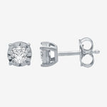 1/5 CT. T.W. Genuine White Diamond 10K White Gold Sterling Silver 5.3mm Round Stud Earrings