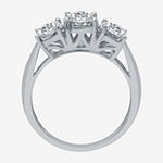 Womens 1 CT. T.W. Genuine White Diamond 10K White Gold 3-Stone Engagement Ring