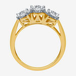Womens 1 CT. T.W. Genuine White Diamond 10K Gold 3-Stone Engagement Ring