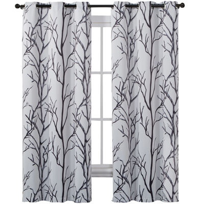 Victoria Classics Kingdom Print Blackout Grommet Top Curtain Panel