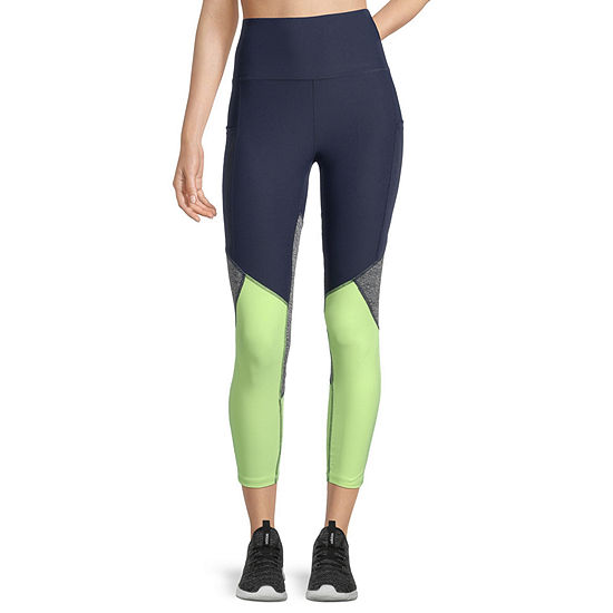 Xersion Black Pink Stretch Mid Rise Fitted Performance Legging