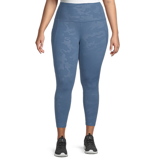 Xersion Womens Leggings Full Length Yoga Pant Plus Size 2X Blue