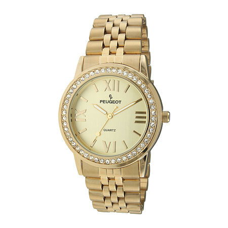 Peugeot Womens Crystal-accent Gold-tone Bracelet Watch – Jetworks
