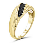 Mens 1/3 CT. T.W. Genuine Black Diamond 14K Gold Over Silver Fashion Ring