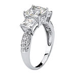 DiamonArt® Womens 3 CT. T.W. White Cubic Zirconia 10K White Gold Engagement Ring