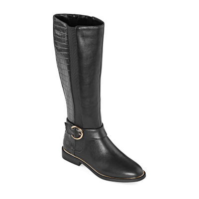 wide calf block heel boots