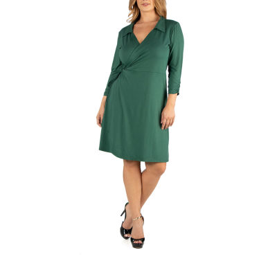 collared wrap dress