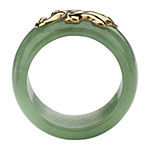 11M Genuine Green Jade 10K Gold Band