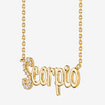 Scorpio Womens Cubic Zirconia Sterling Silver Pendant Necklace