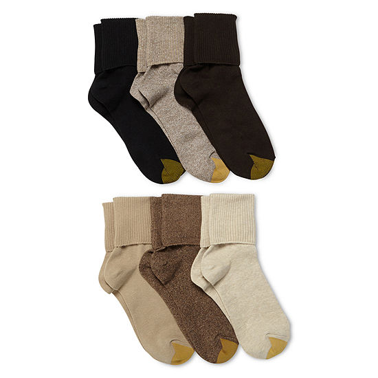 Gold Toe 6 Pair Turncuff Socks Womens