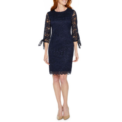 jcpenney navy blue lace dress