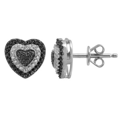 Diamond Accent Genuine Black Diamond Sterling Silver 9mm Heart