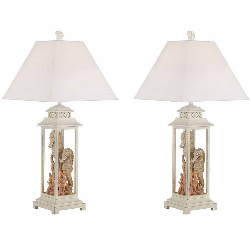 Seahaven Seahorse Table Lamp Set, White