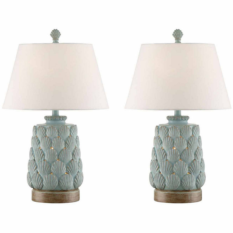 Seahaven Seashell Table Lamp Set, Blue