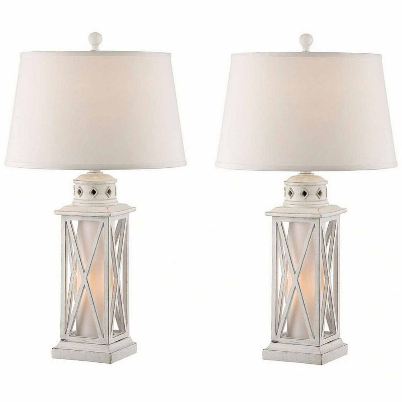 Seahaven Lantern Table Lamp Set, White