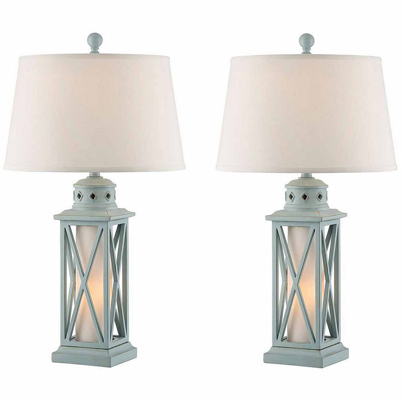 Seahaven Lantern Table Lamp Set, Blue