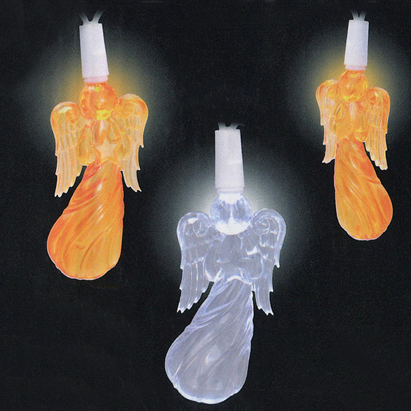 UPC 047275016701 product image for Set of 20 Orange and Pure White LED Angel NoveltyChristmas Lights - White Wire | upcitemdb.com