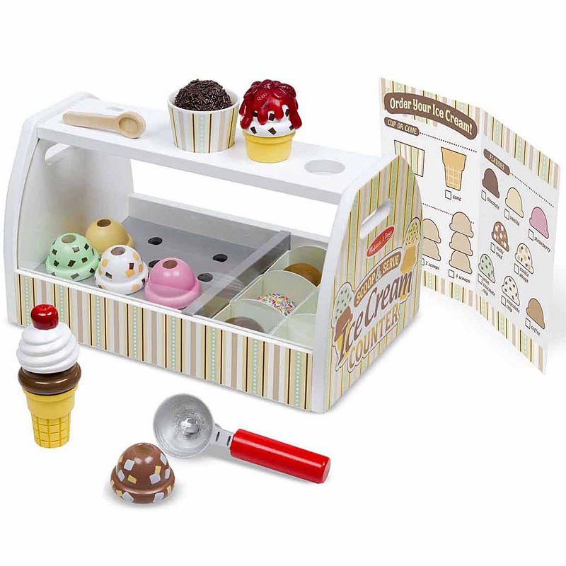 Melissa & Doug Scoop & Serve Ice Cream Counter, Beige