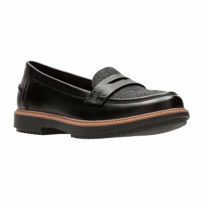 clarks womens leather loafers