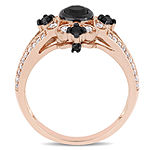 Womens 1 CT. T.W. Genuine Black Diamond 10K Rose Gold Cocktail Ring