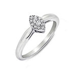 DiamonArt® Womens White Cubic Zirconia Sterling Silver Promise Ring