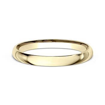 Wishrocks 10K Solid Gold 2MM Mens & Womens Anniversary & Wedding Band Ring