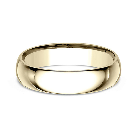 Mens 10K Yellow Gold 5MM Comfort-Fit Wedding Band
