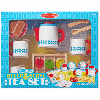 melissa and doug wooden steep and serve tea set