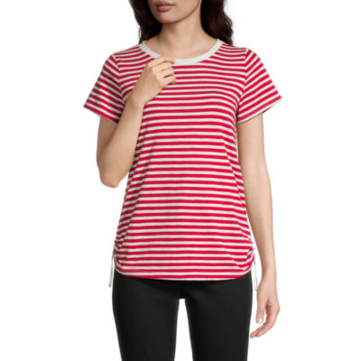 liz claiborne womens crew neck short sleeve blouse