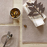 Design Imports Stone & White 2-Tone Ribbed 6-pc. Table Linen Set