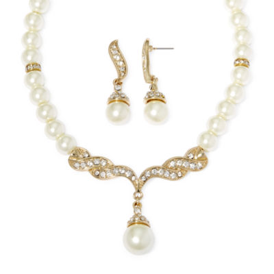 pearl and crystal necklace