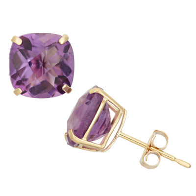Genuine Purple Amethyst 10K Gold 8mm Stud Earrings JCPenney