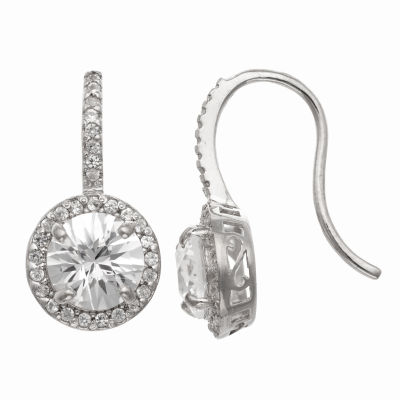 Lab Created White Sapphire Sterling Silver Round Drop Earrings - JCPenney