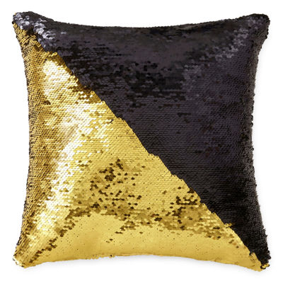 Home Expressions Sequined Mermaid Square Throw Pillow, Color Gold/black JCPenney