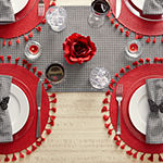Design Imports Hot Red Tassel Woven Round 6-pc. Placemats